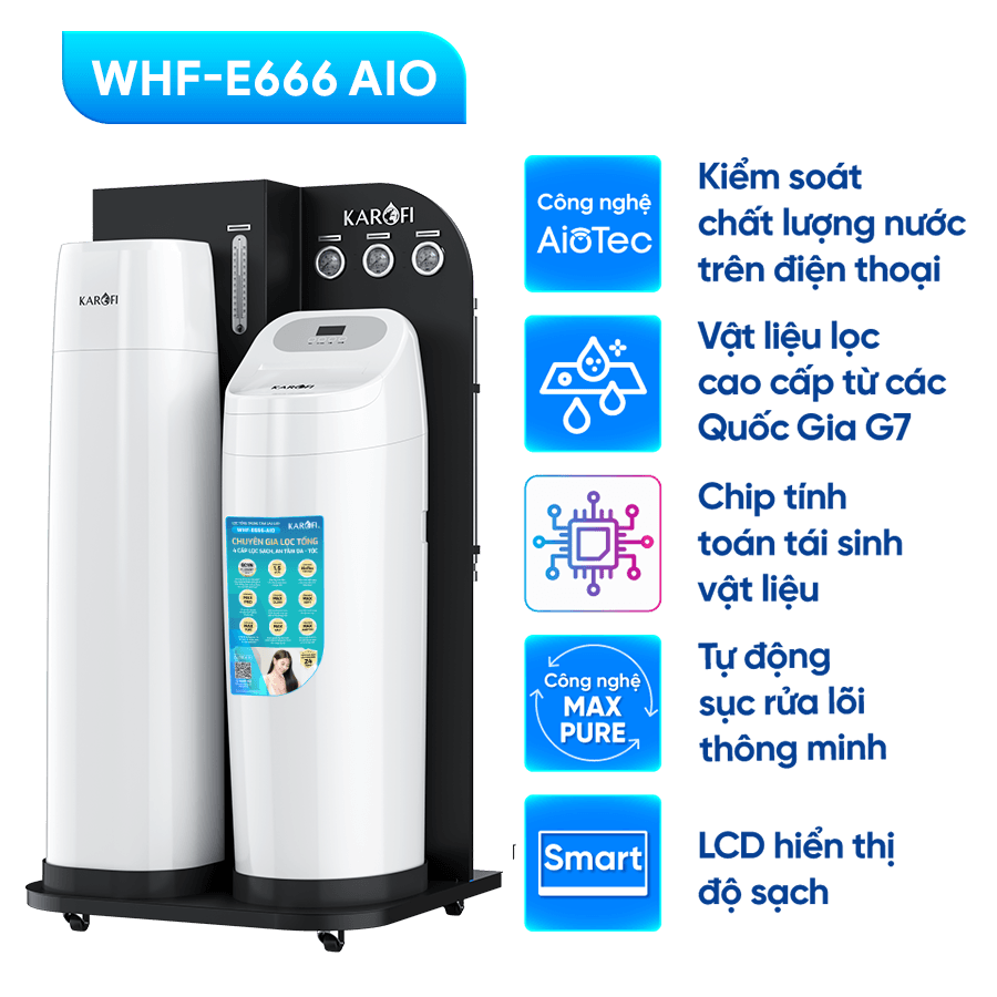 Lọc tổng trung tâm cao cấp Karofi WHF-E666 AIO