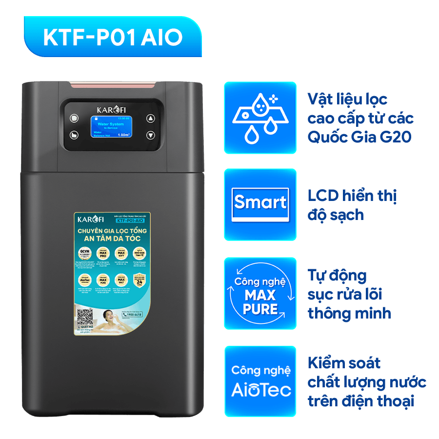 Lọc tổng trung tâm cao cấp Karofi KTF-P01 AIO